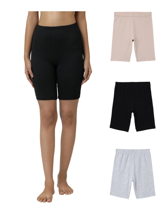 Shorties - Nude, Grey & Black (Pack of 3).