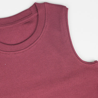 Girls' Cotton Crop Tank Top - Maroon