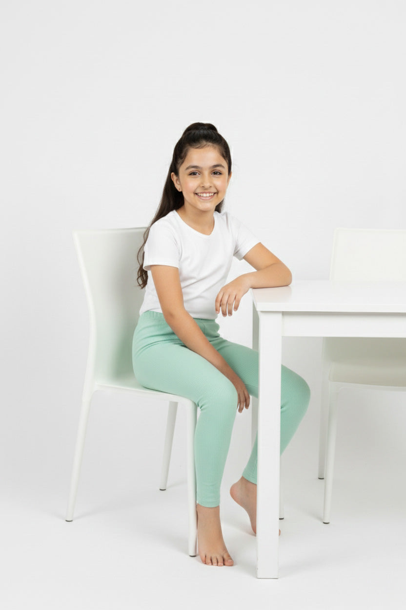 Girls Leggings Pack of 1_Aqua Green