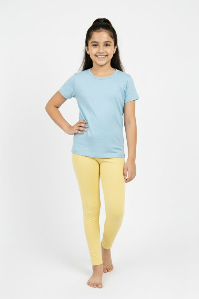 Girls Leggings Pack of 1_Lime yellow