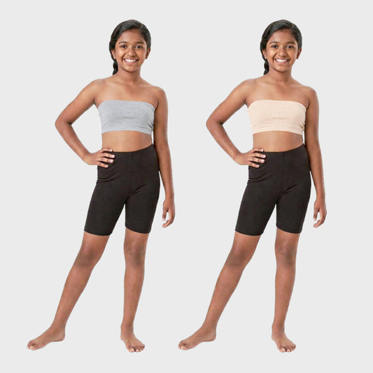 Girls Tube Bra Double Layer Removable Strap Pack Of 2