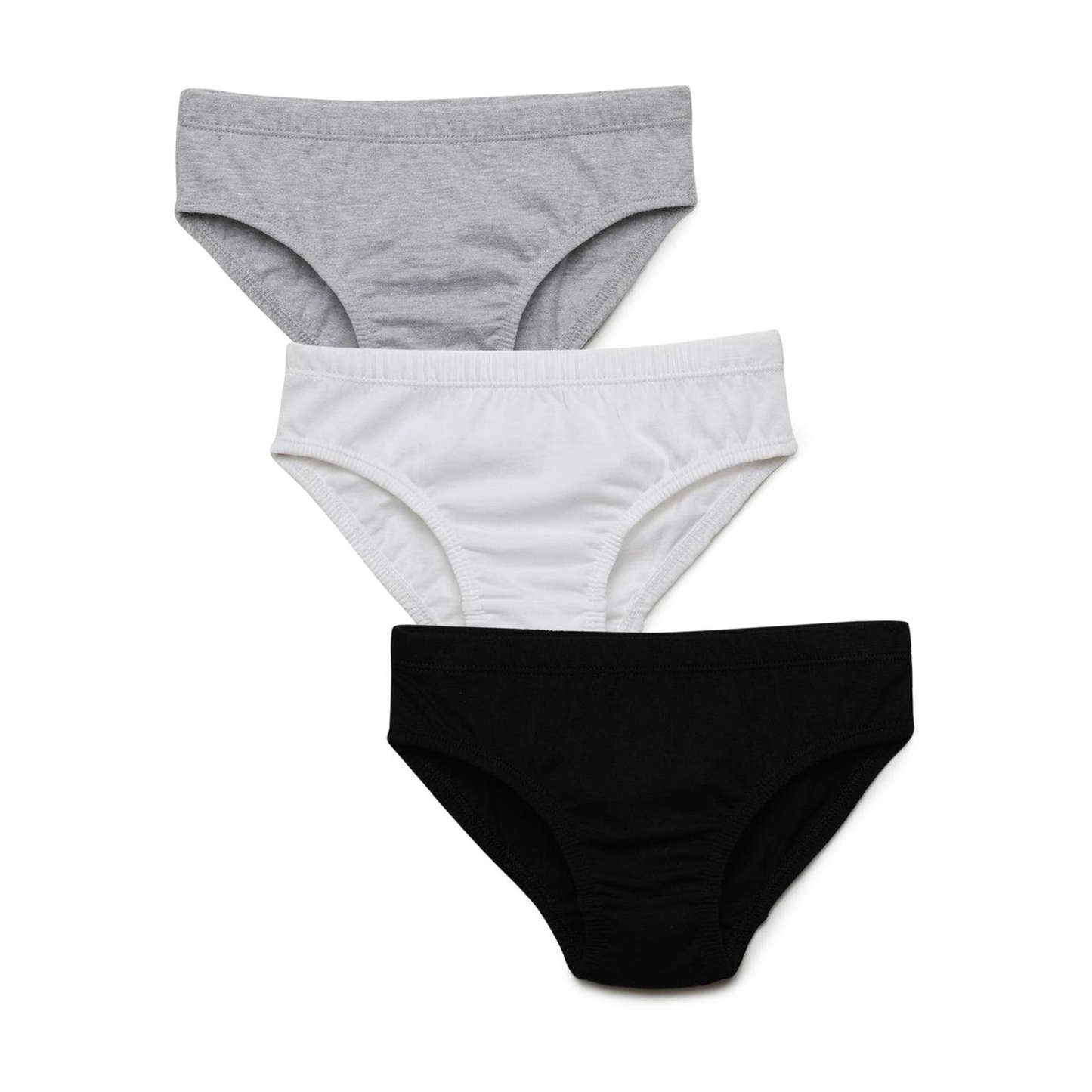 Boys' Cotton Brief - Solid Multi-colour (Pack of 3)