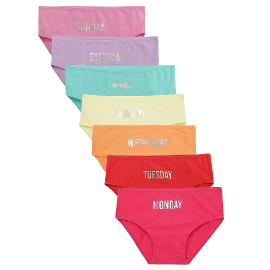 Girls' Cotton Brief - Weekdays Prints (Pack Of 7)