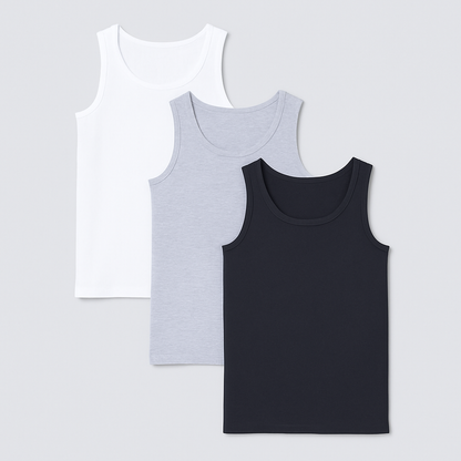 Vest - Solid Multicolour (Pack of 3)