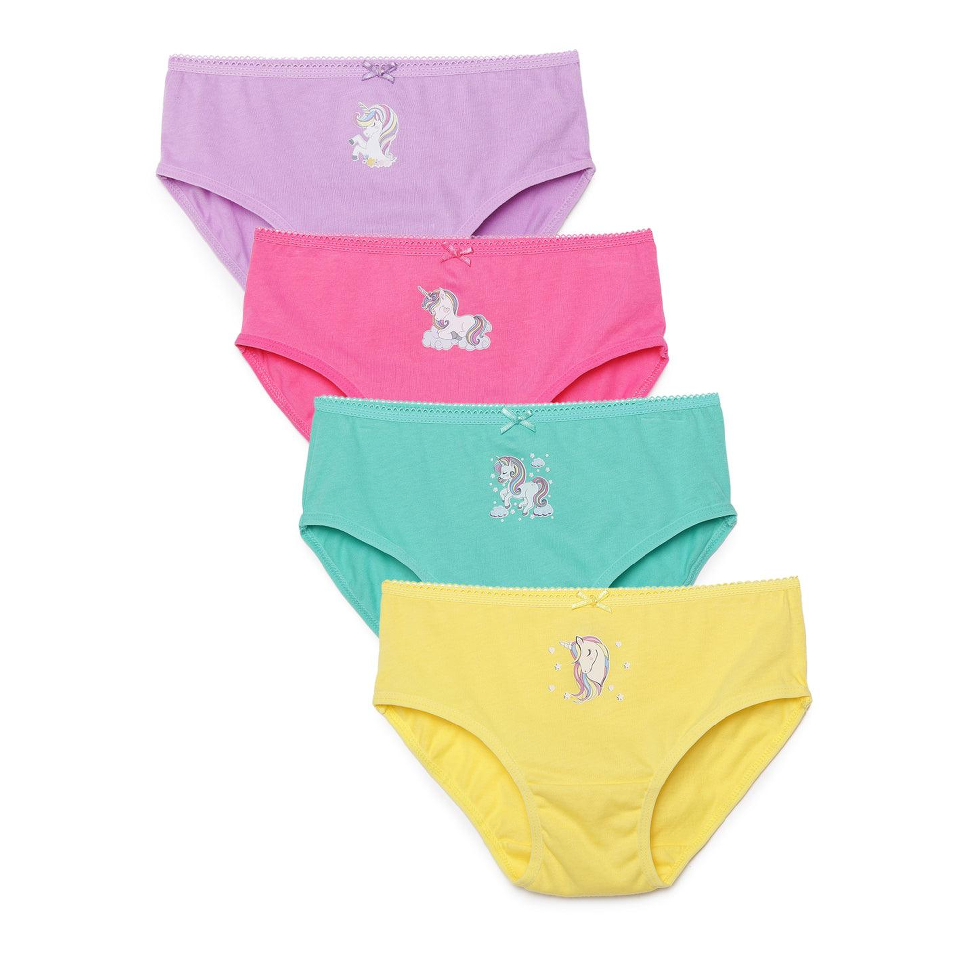 Girls' Cotton Brief - Unicorn Print (Pack of 4)