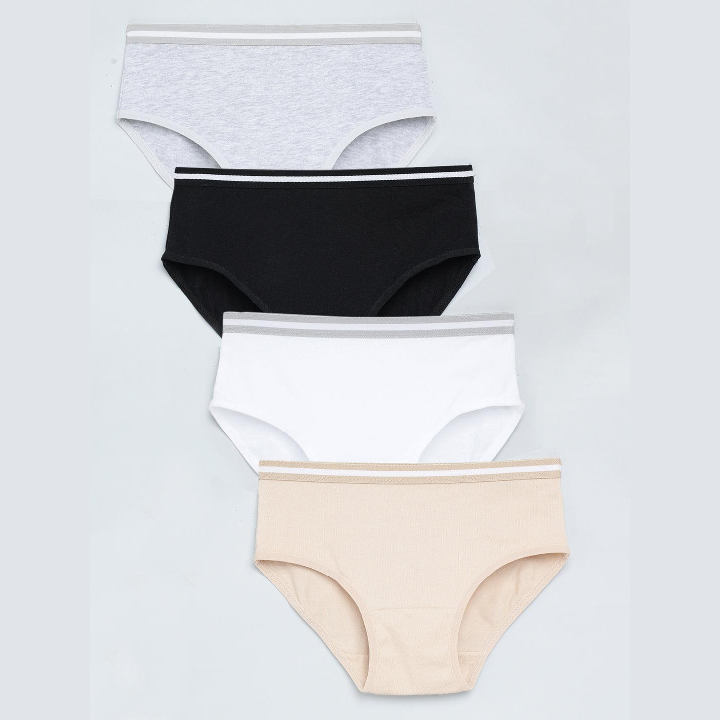 Girls' Cotton Brief - Multicolor (Pack of 4)