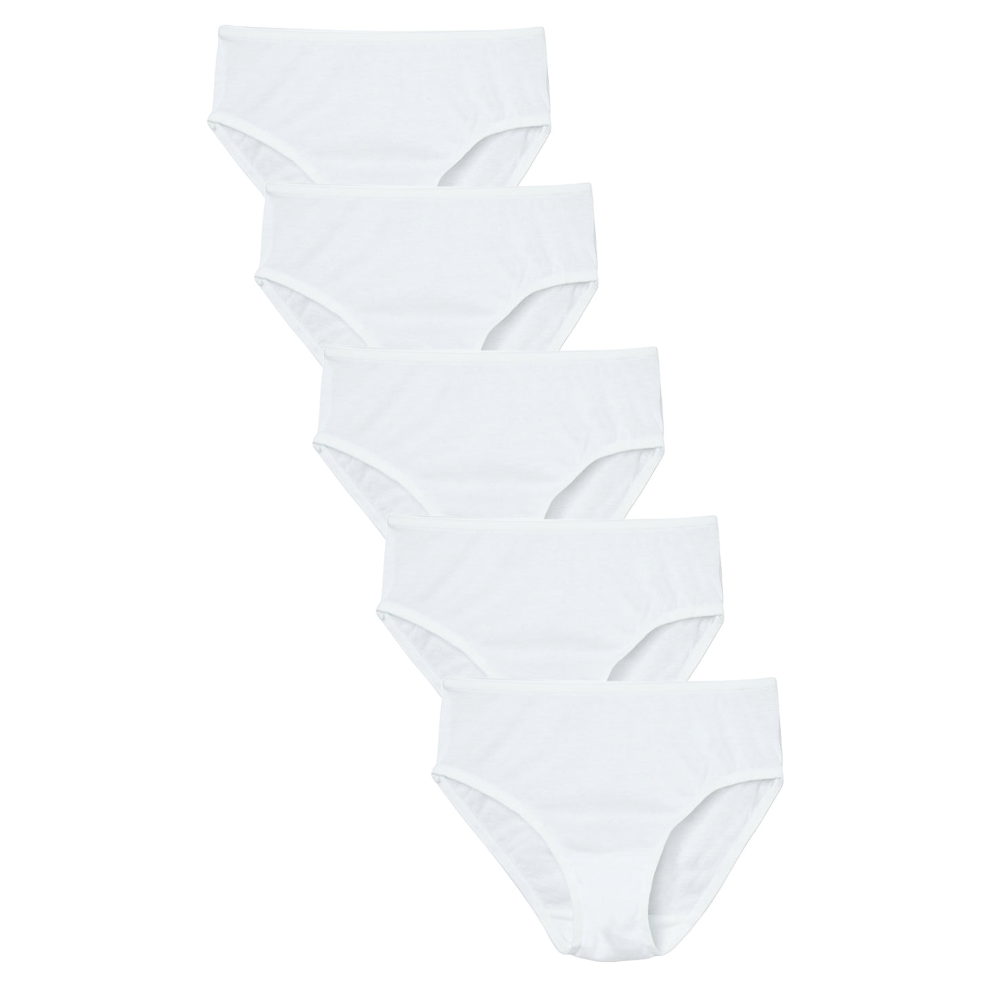 Girls' Cotton Brief - White (Pack of 5)