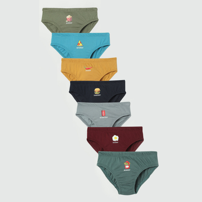 Boys' Cotton Brief - Weekdays Print (Pack of 7)