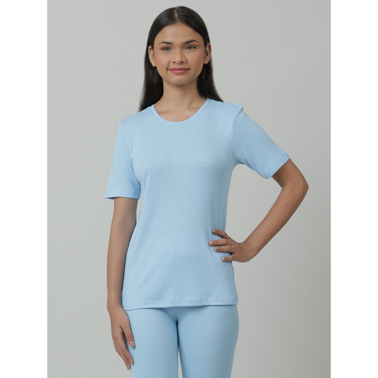 Kids Cotton Thermal Top - Short Sleeve - Blue (Pack of 1)