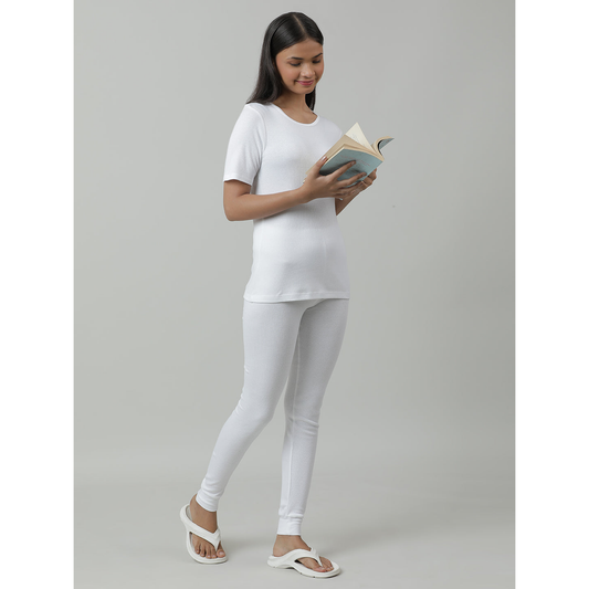 Kids Cotton Thermal Top - Short Sleeve - White (Pack of 1)