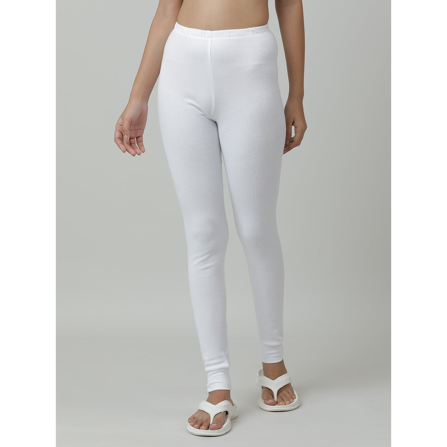 Kids Cotton Thermal Pant - Solid - White (Pack of 1)