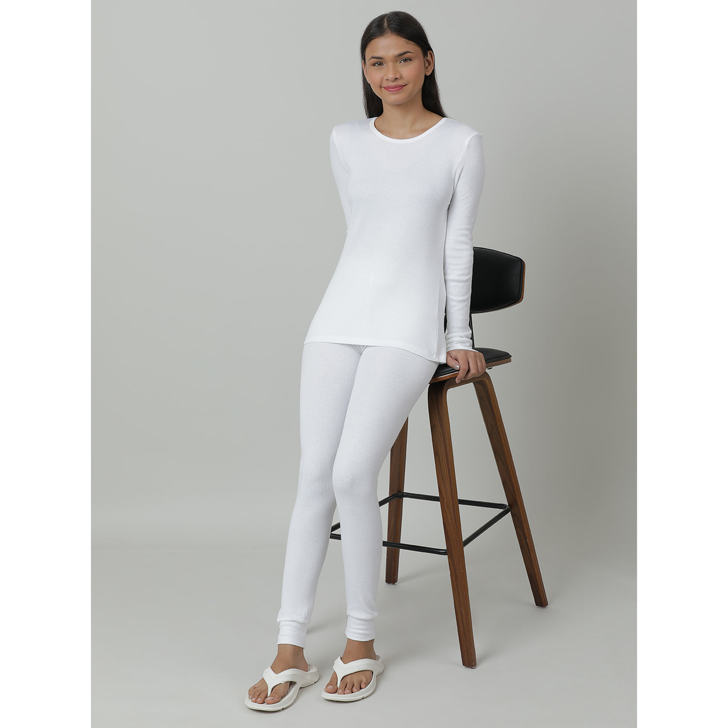 Kids Cotton Thermal Top - Full Sleeve - White (Pack of 1)
