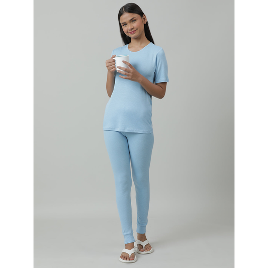 Kids Cotton Thermal Set - Short Sleeve - Blue (Pack of 1)