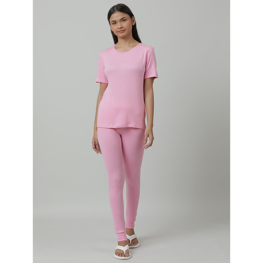 Kids Cotton Thermal Set - Short Sleeve - Pink (Pack of 1)