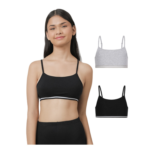 Beginners Bra - Grey & Black (Pack of 2)