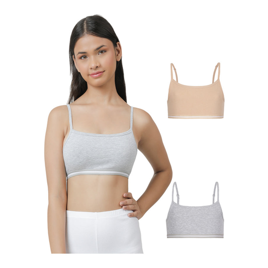 Beginners Bra - Grey & Nude (Pack of 2)