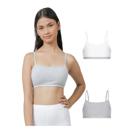 Beginners Bra - Grey & White (Pack of 2)