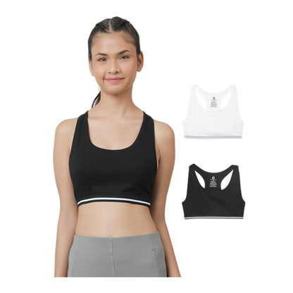 Sports Bra - White & Black (Pack of 2)