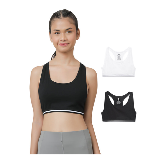 Sports Bra - White & Black (Pack of 2)