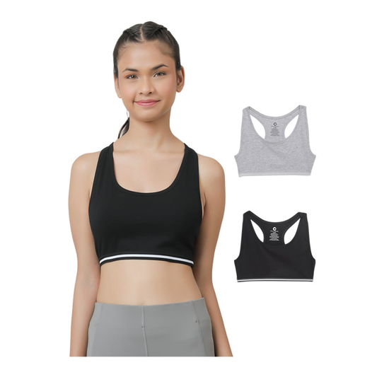 Sports Bra - Grey and Black (Pack of 2)