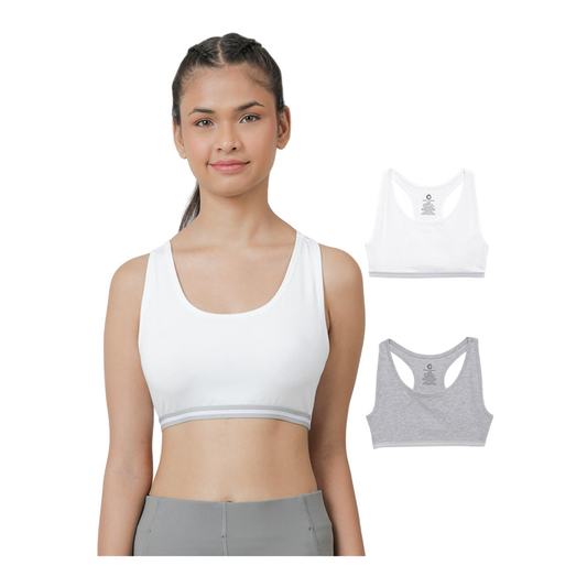 Sports Bra - White & Grey (Pack of 2)