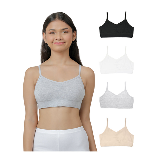 Girls Non Padded Adjustable bra  - Multicolour (Pack of 4)