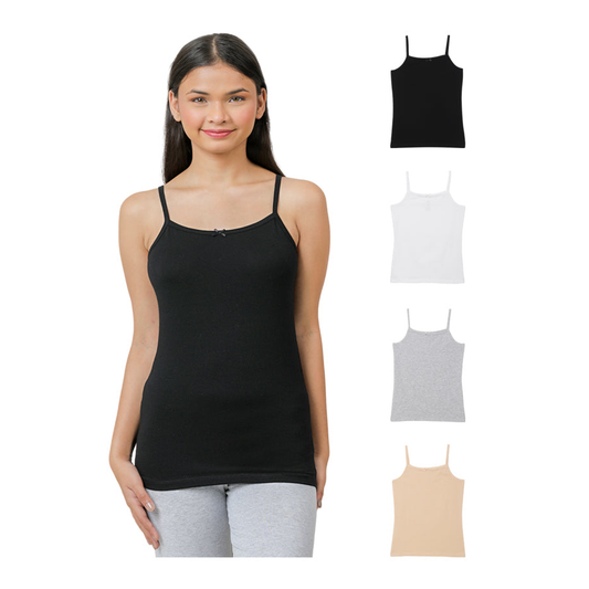 Girls' Cami Vests - Multicolour (Pack of 4)