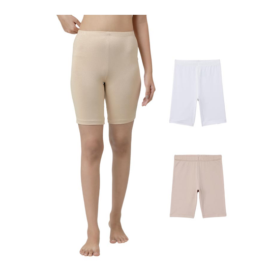 Shorties -  White & Nude (Pack of 2)