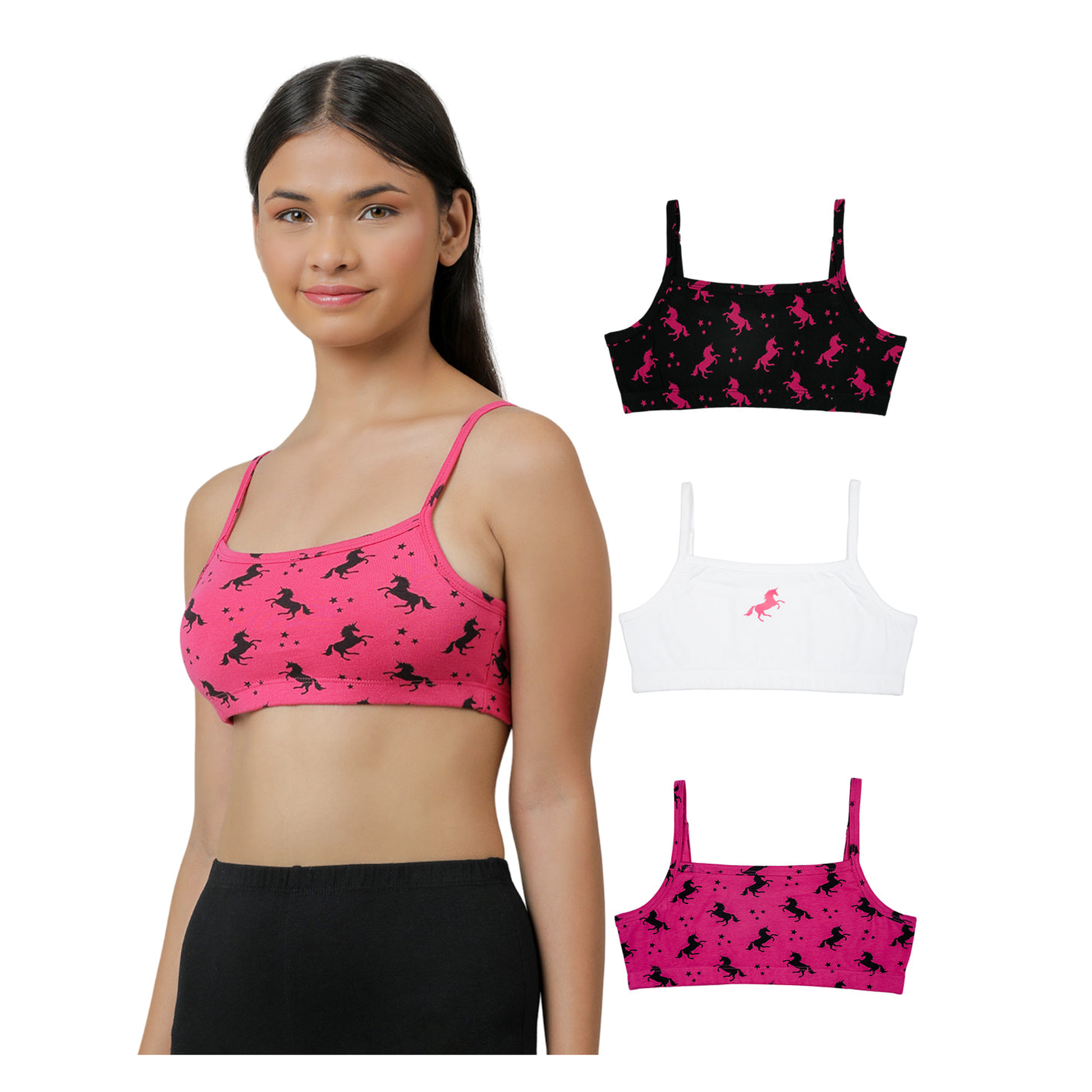Beginners Bra - Unicorn All Over Print Pack of 3
