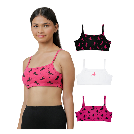 Beginners Bra - Unicorn All Over Print Pack of 3