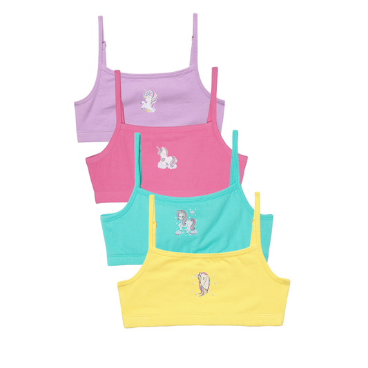Beginners Bra - Unicorn Print Multicolor Pack of 4