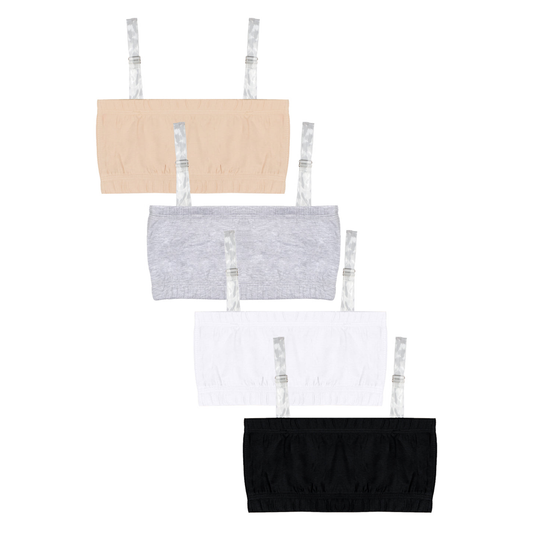 Girls Tube Bra Double Layer Removable Strap Pack Of 4