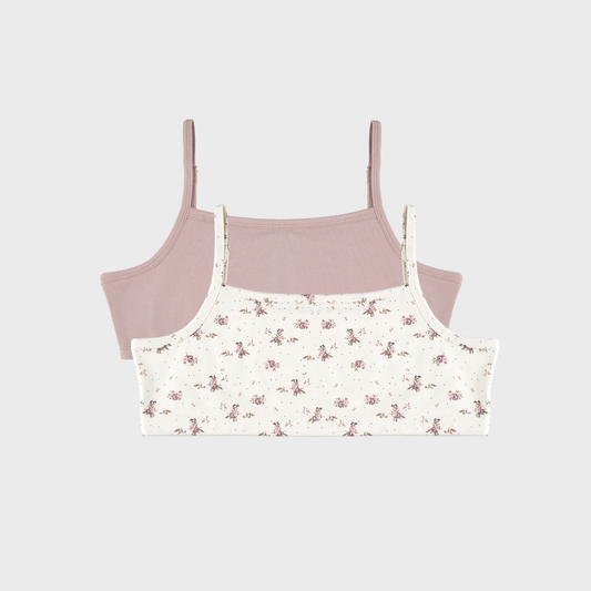 Beginners Bra - Floral All Over Print and Solid Color Combo Pack Of 2