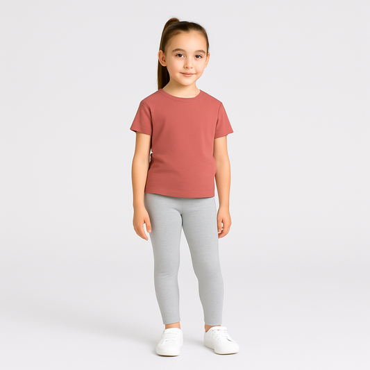 CharmnCherish Girls' Leggings Pack Of 1_Grey Melange