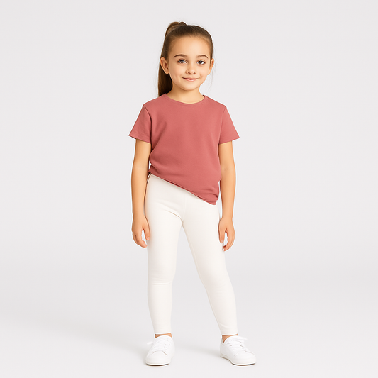 CharmnCherish Girls' Leggings Pack Of 1_Off White