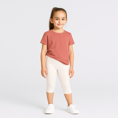 CharmnCherish Girls' 3/4th Leggings Pack Of 1_Off White