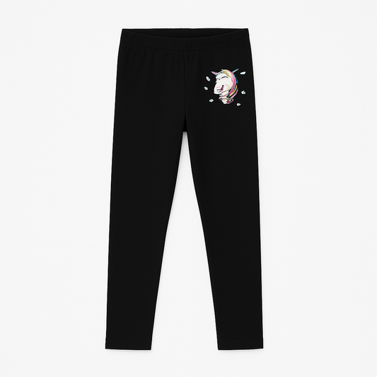 CharmnCherish Girls' Leggings Unicorn Print Pack Of 1