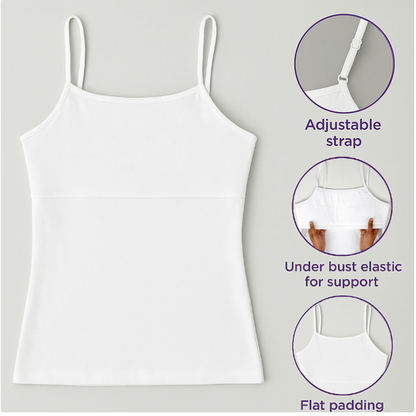 Padded Camisole | Flat padding | Adjustable Strap- Pack of 1