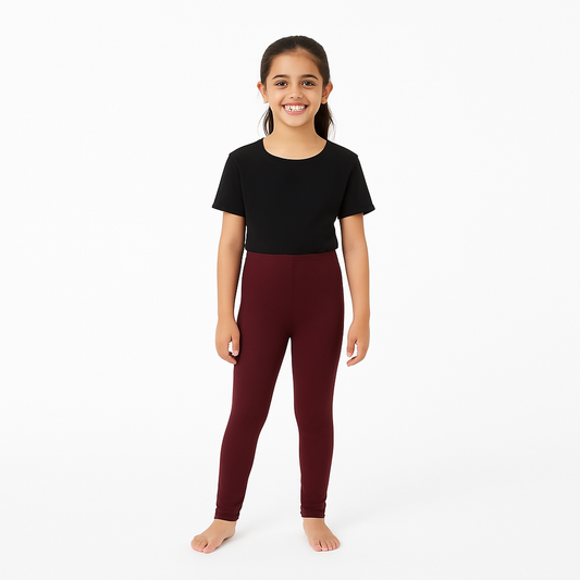 CharmnCherish Girls' Leggings Solid Brown Color Pack Of 1