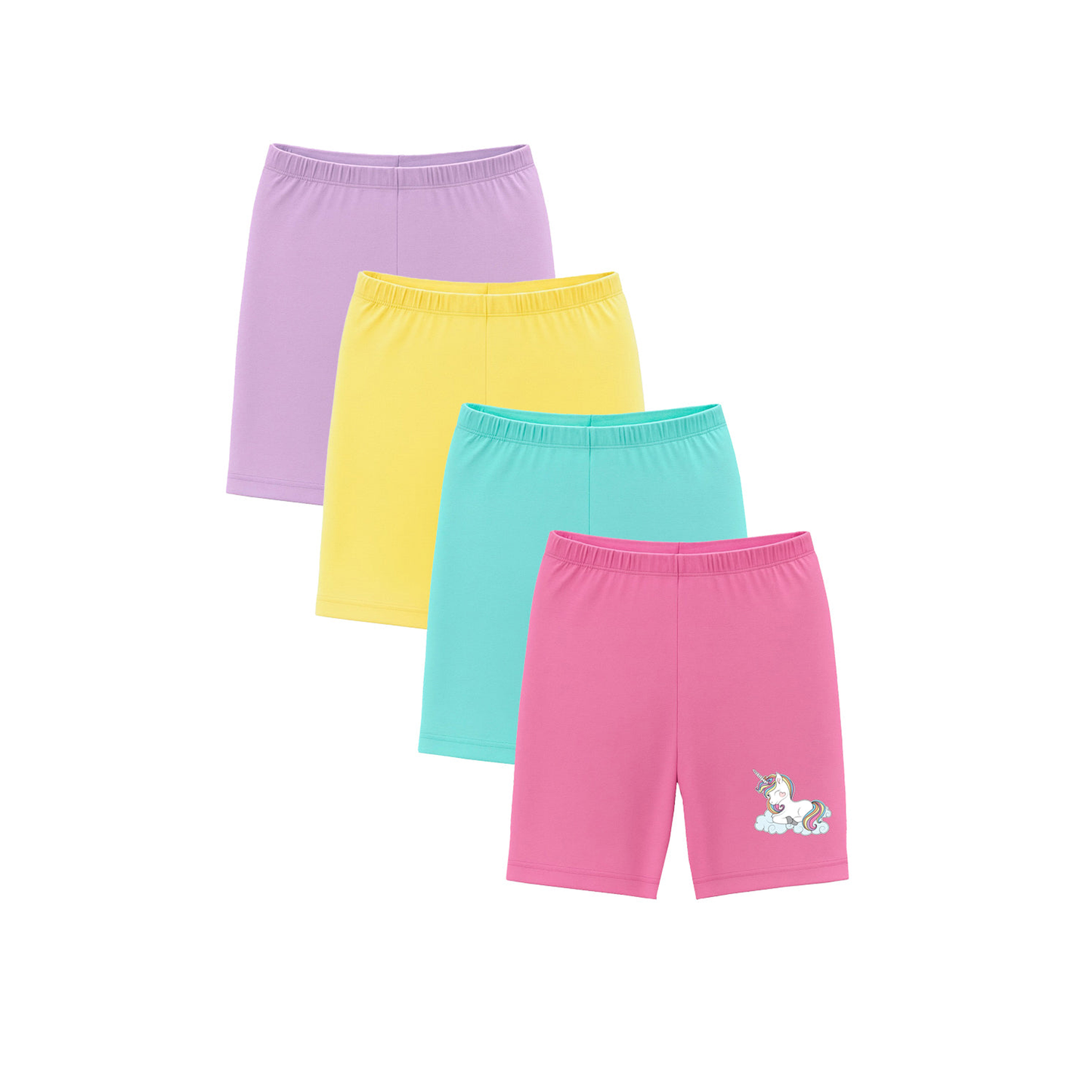 Shorties - Unicorn Placement Print Pack of 4