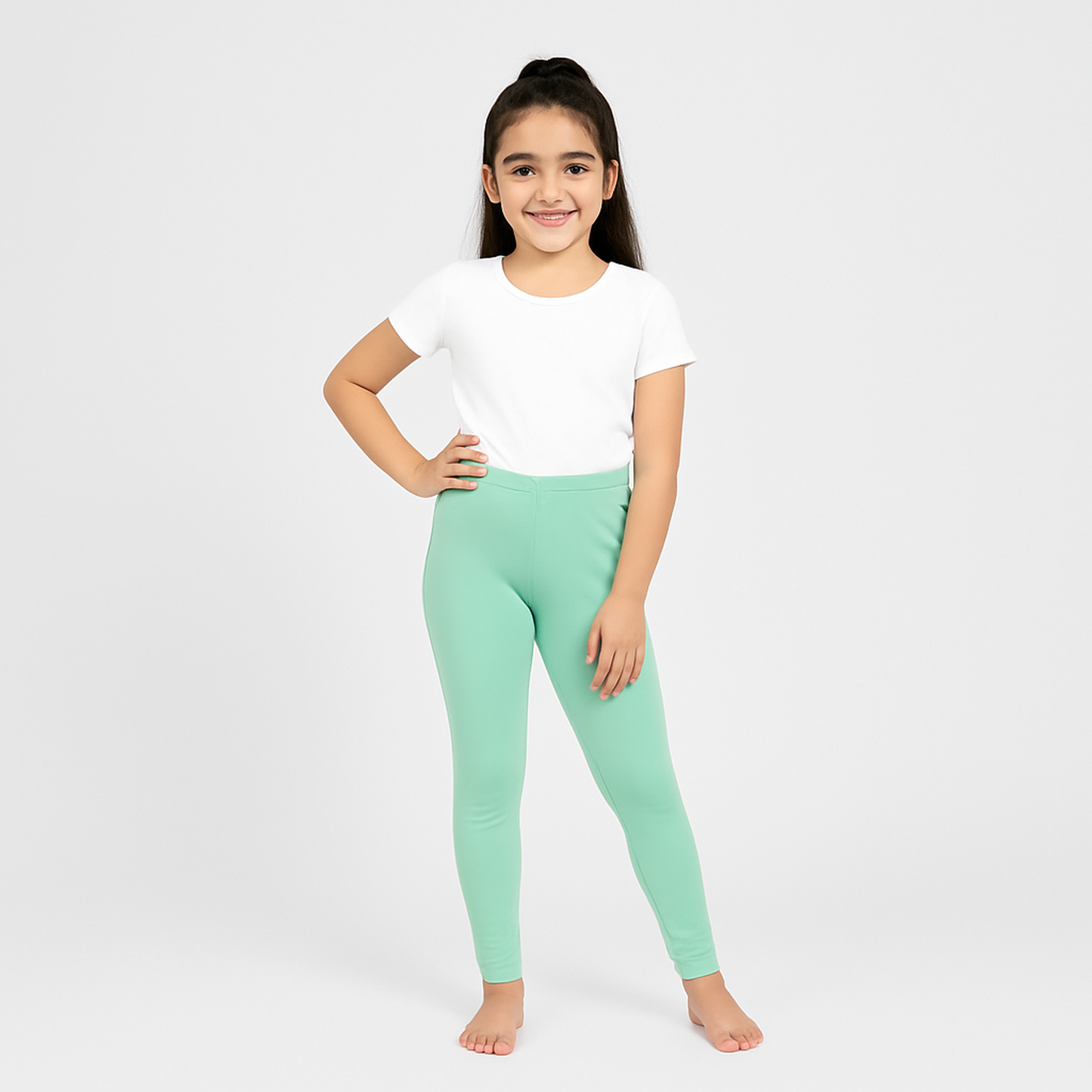 CharmnCherish Girls' Leggings Pack of 1_Aqua Green