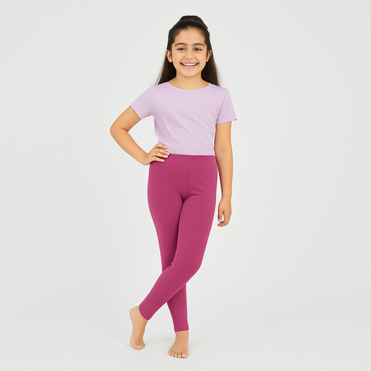 CharmnCherish Girls' Leggings Pack of 1_Maroon