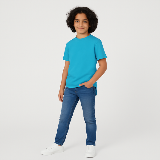 Boys' Cotton T-Shirt - Short Sleeve Solid - Multicolour (Pack of 1)