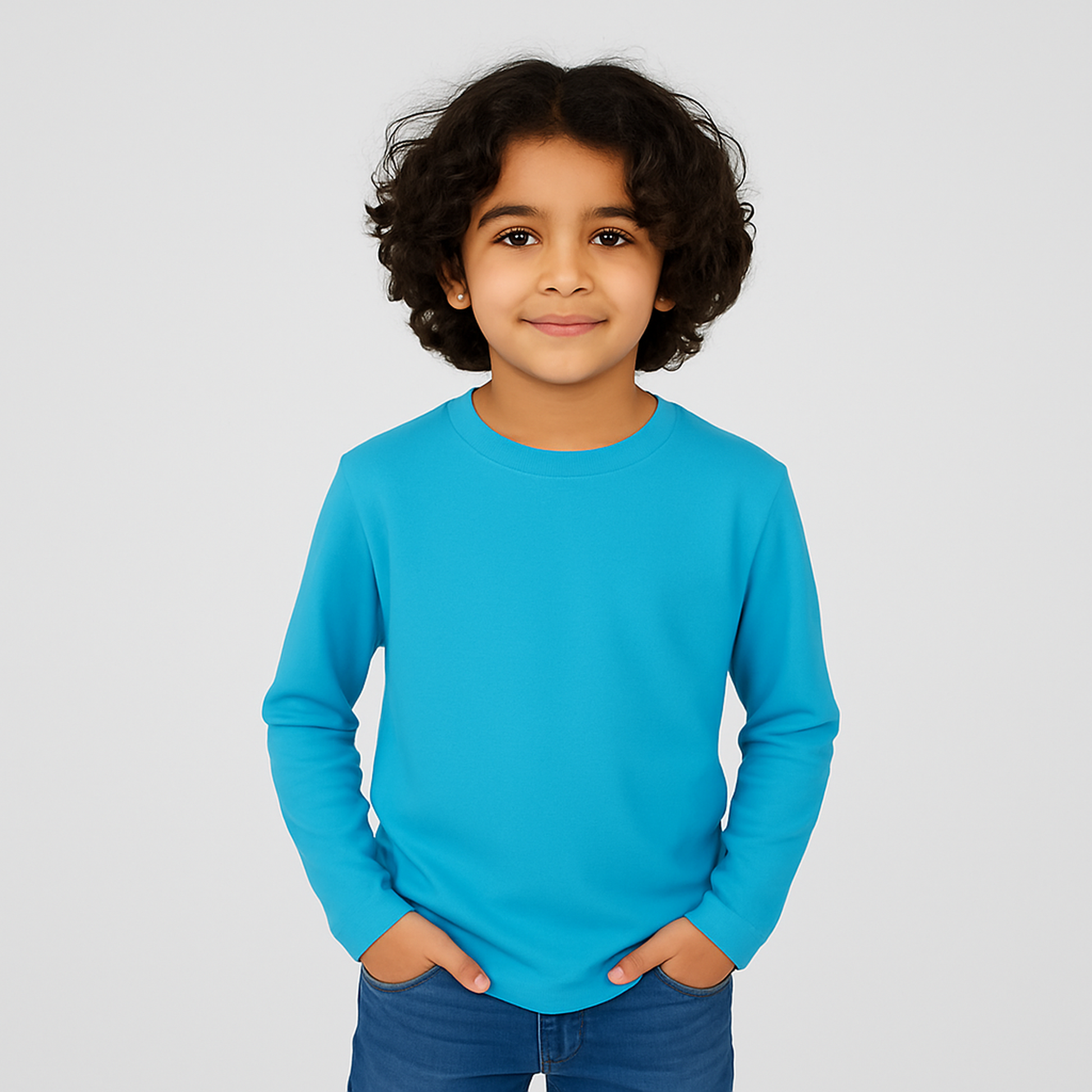 Boys' Cotton T-Shirt - Full Sleeve Solid - Multicolour (Pack of 1)