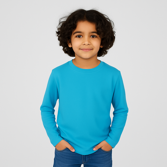 Boys' Cotton T-Shirt - Full Sleeve Solid - Multicolour (Pack of 1)