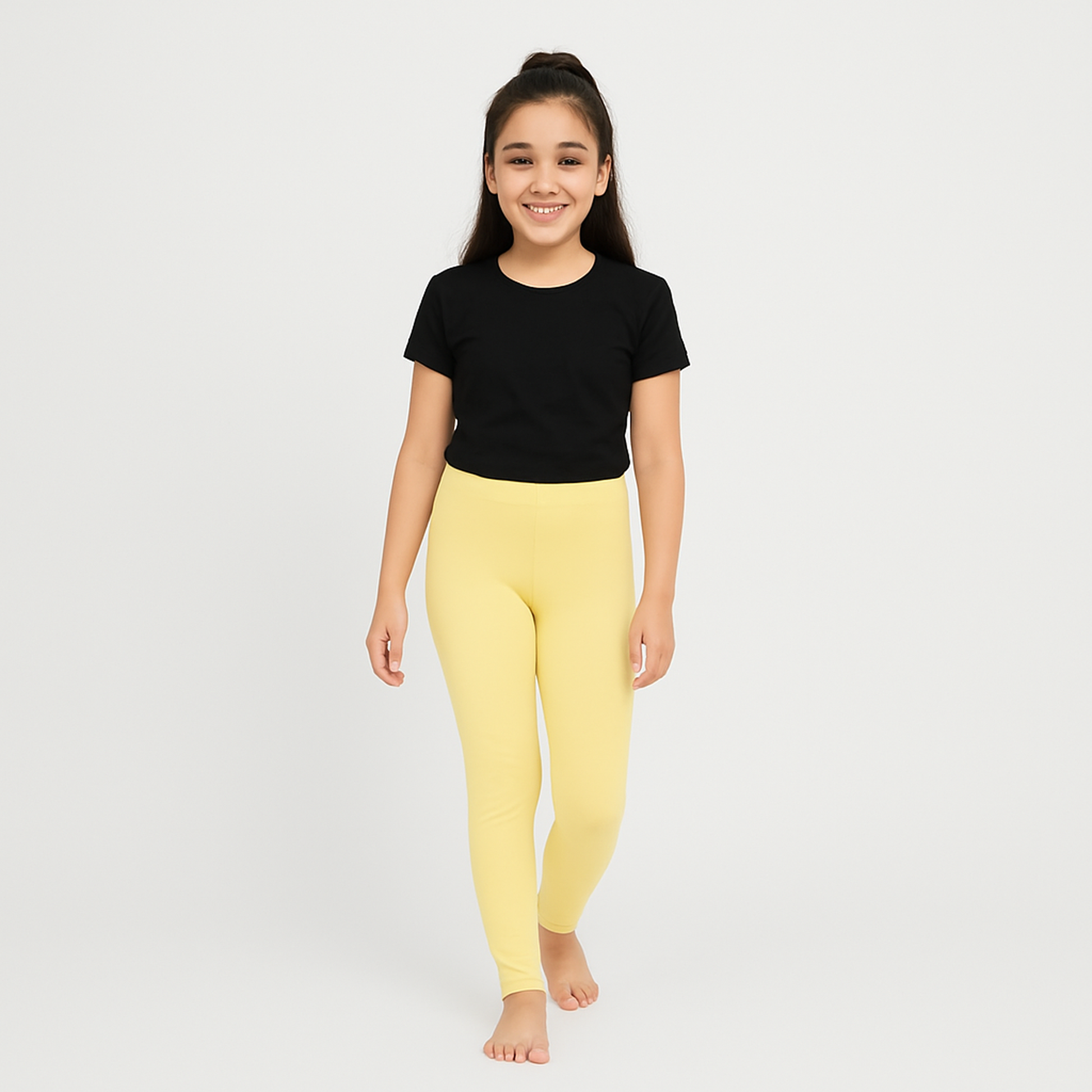 CharmnCherish Girls' Leggings Pack of 1_Lime yellow