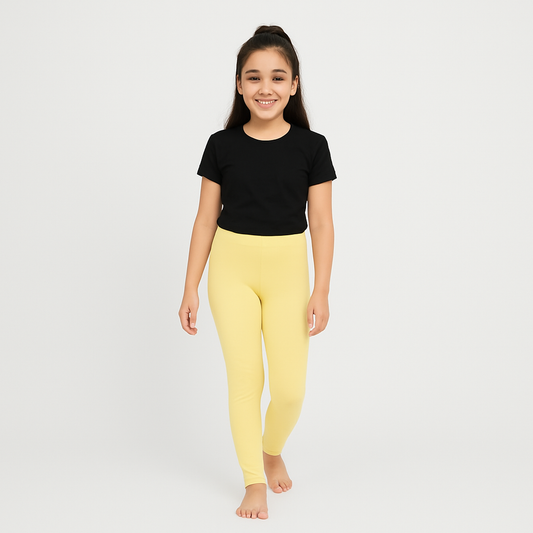 CharmnCherish Girls' Leggings Pack of 1_Lime yellow