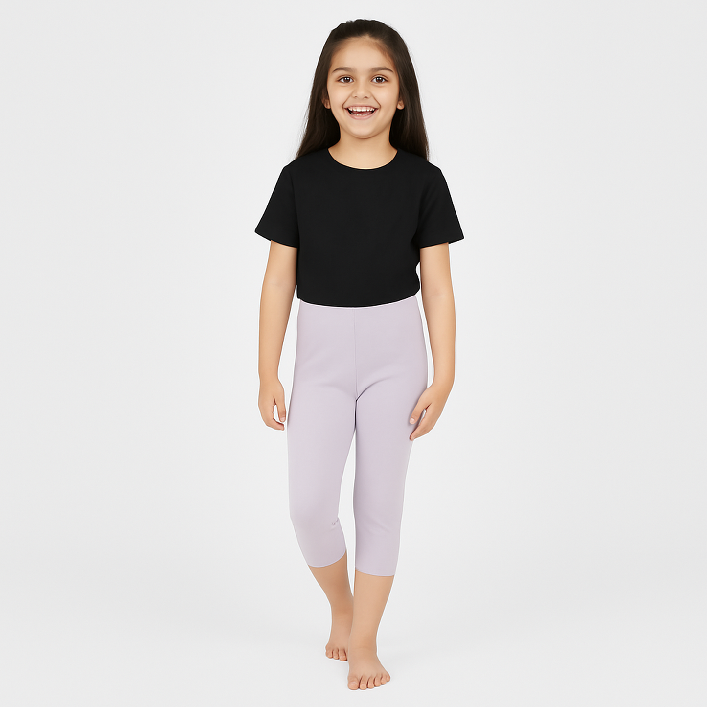 CharmnCherish Girls' 3/4 Leggings Pack of 1_Lavender