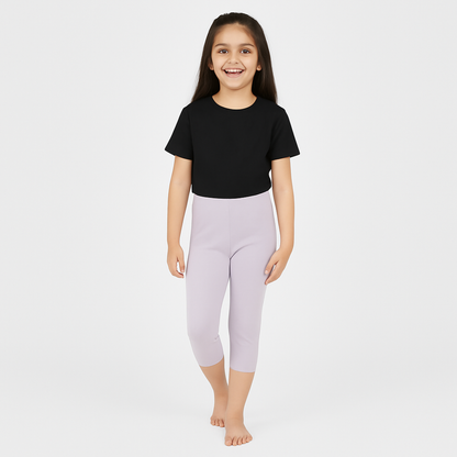 CharmnCherish Girls' 3/4 Leggings Pack of 1_Lavender