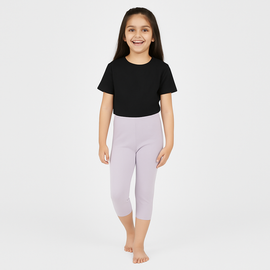 CharmnCherish Girls' 3/4 Leggings Pack of 1_Lavender